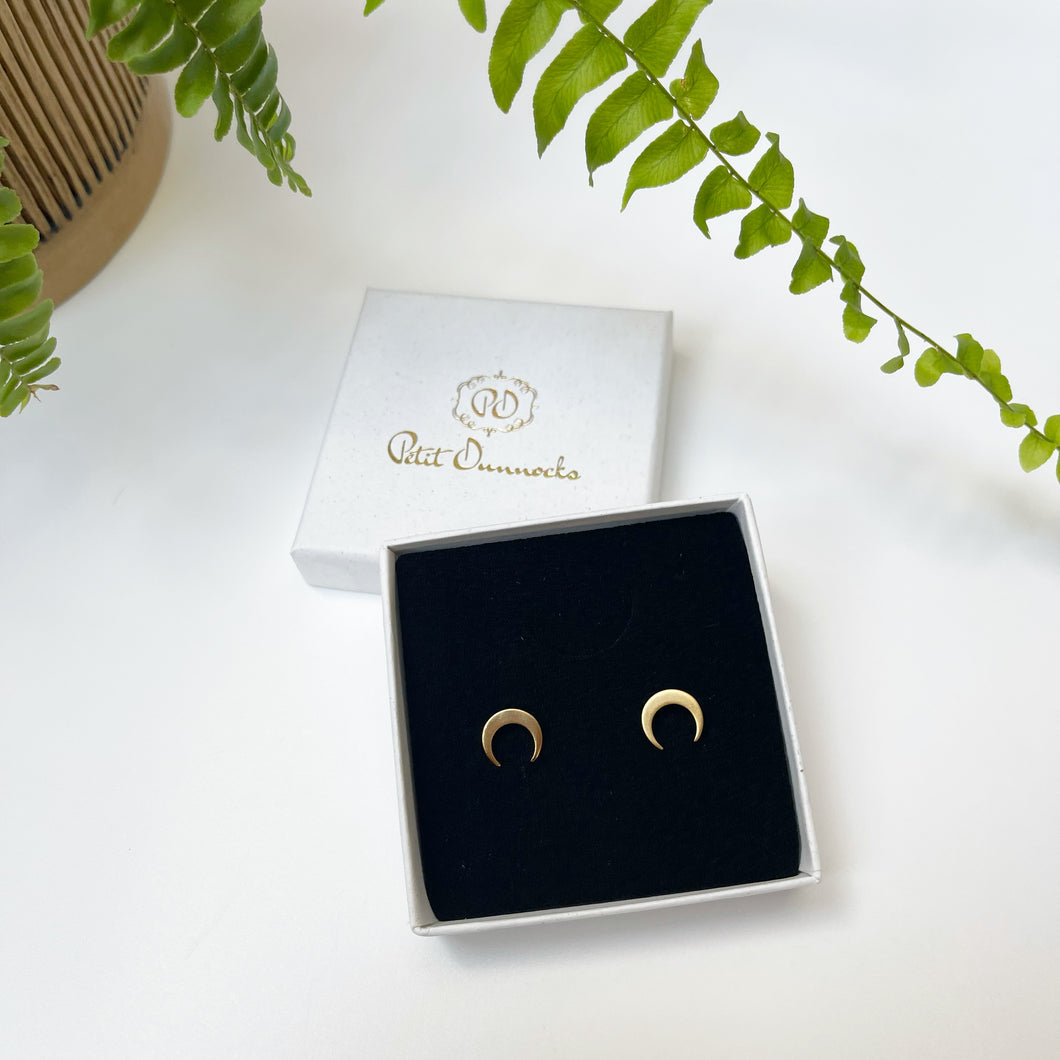 Crescent Silver or Gold earrings