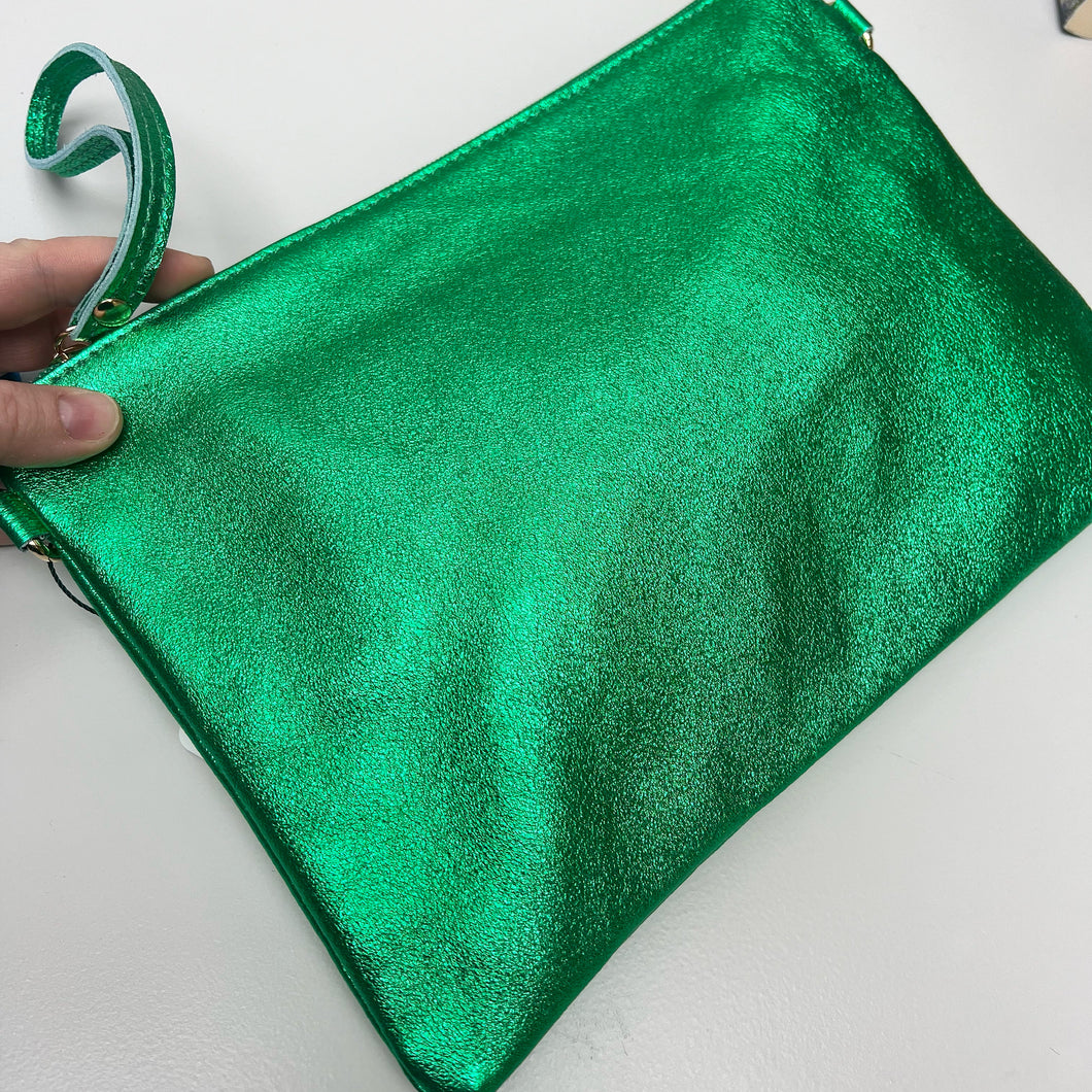 Metallic Leather Clutch
