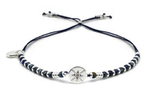 Load image into Gallery viewer, Navy &amp; Silver Star Charm Bracelet
