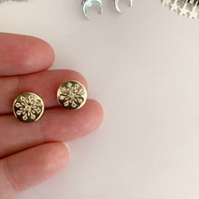 Load image into Gallery viewer, Gold Snowflake Earrings

