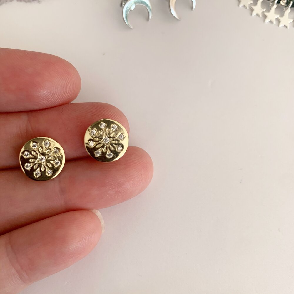 Gold Snowflake Earrings