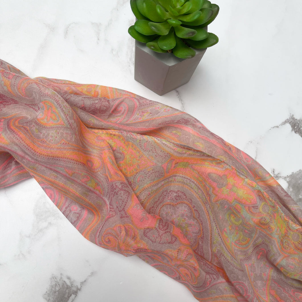 Neon Pink floral Scarf