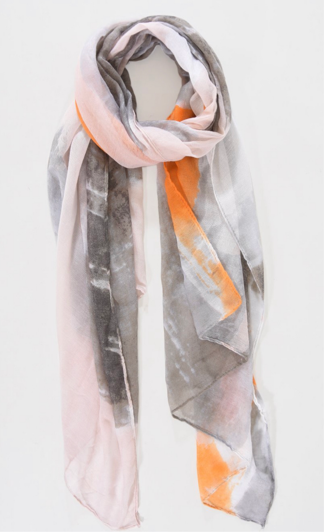 Grey and Orange Scarf