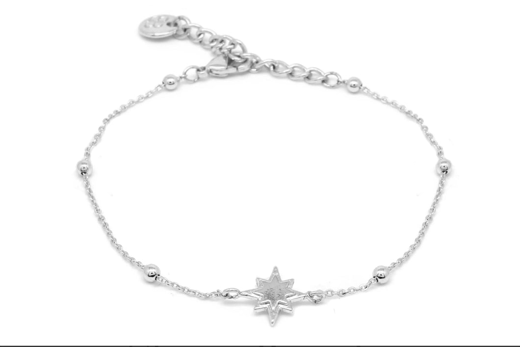 Silver Starburst Charm Bracelet
