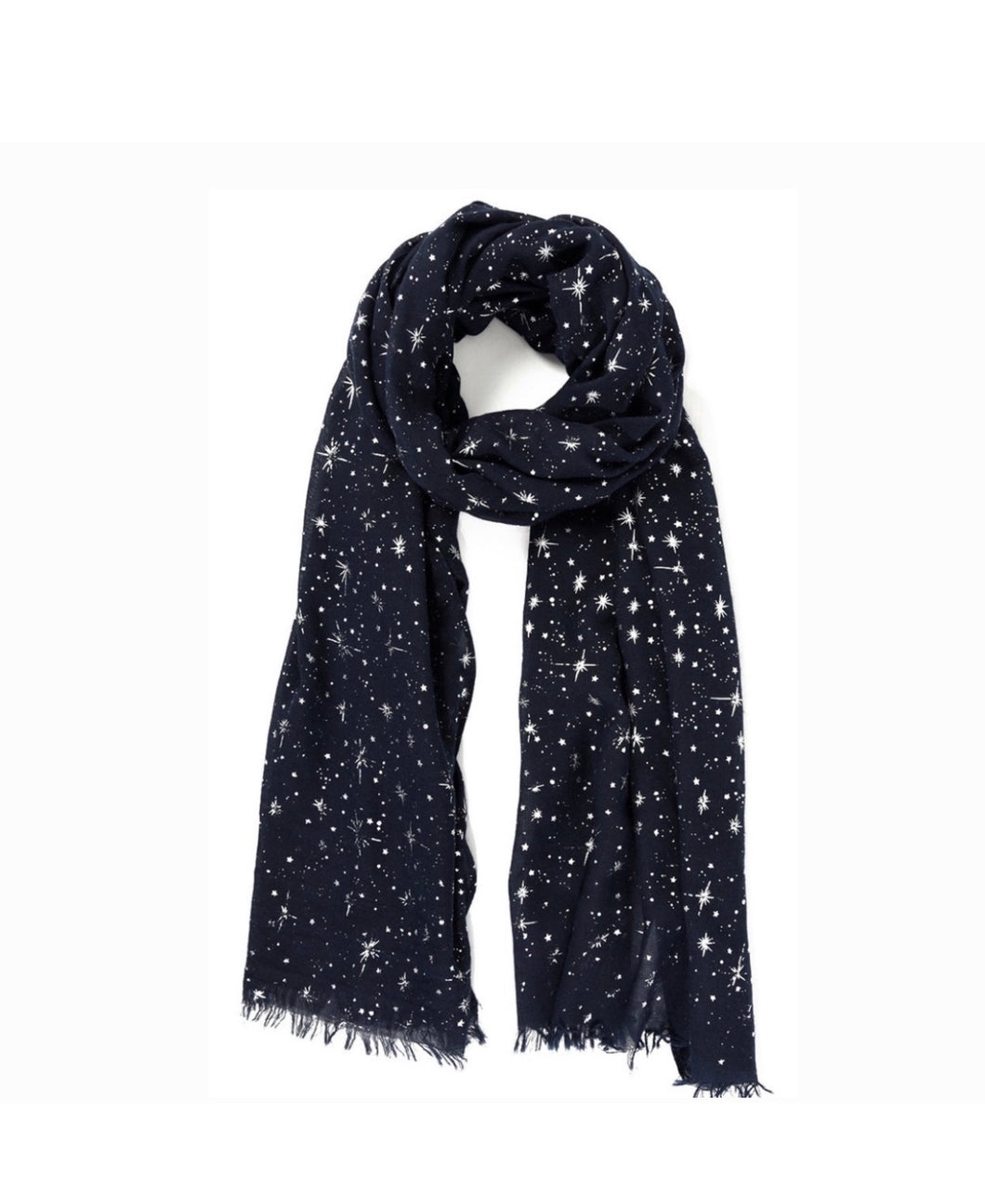 Navy and Silver Star Scarf