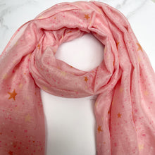 Load image into Gallery viewer, Pink Star Scarf
