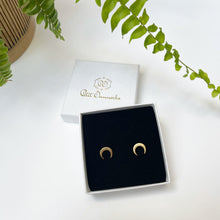 Load image into Gallery viewer, Crescent Silver or Gold earrings
