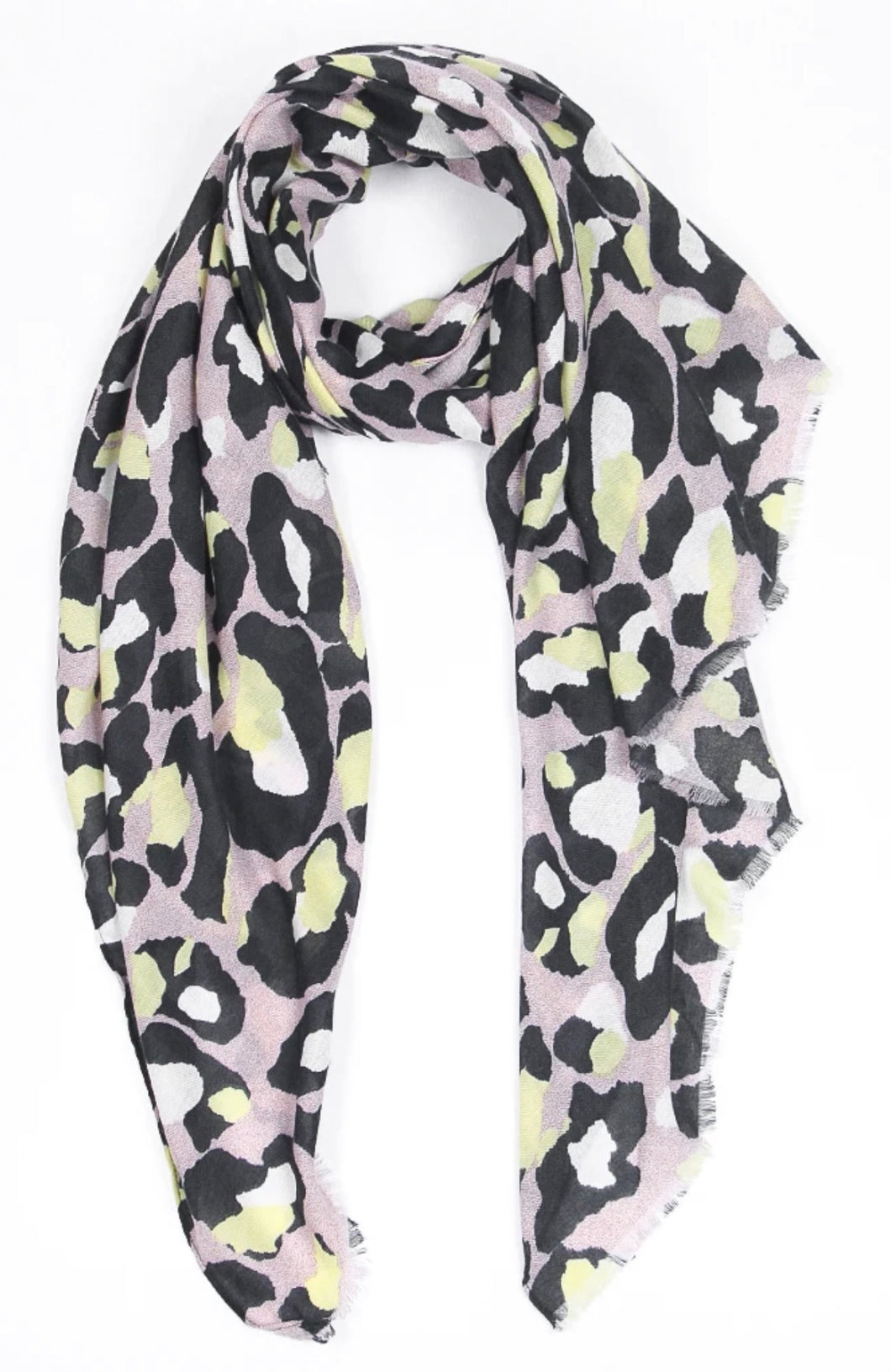 Yellow Neutral Leopard Scarf
